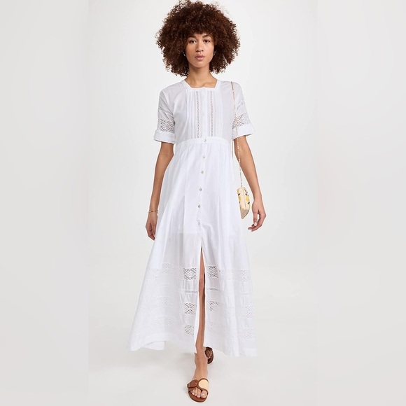 LoveShackFancy Edie Cotton Maxi Dress- White - Picture 11 of 11